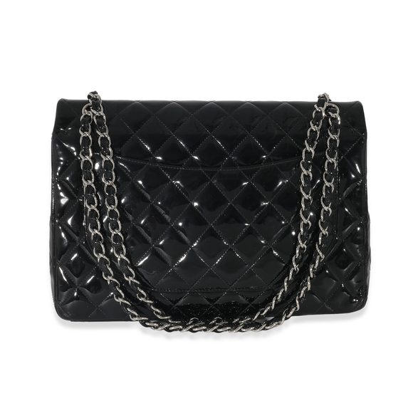 Chanel Black Quilted Patent Leather Classic Maxi Flap Bag - Picture 3 of 7